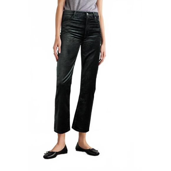 NEW FRAME women's le sleek straight velveteen pants in smoke